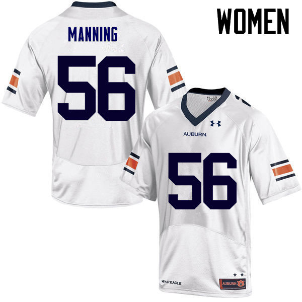 Women Auburn Tigers #56 Tashawn Manning College Football Jerseys Sale-White